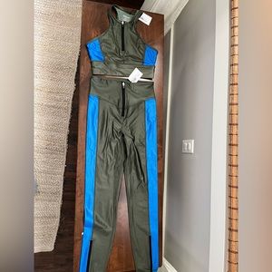 Bandier All Access zip front racer bra and ultra high rise zip front legging